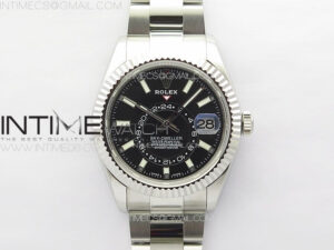 Sky-Dweller 326934 904L SS Noob 1:1 Best Edition Black Dial on SS Bracelet Asian 23J to 9001
