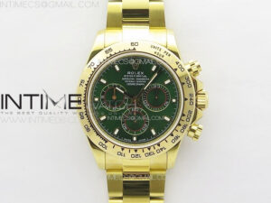 Daytona 116508 YG APSF Green Dial Sticks Markers On YG Bracelet Slim A7750