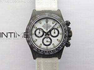 Daytona DIW Carbon Noob 1:1 Best Edition White Dial on White Nylon Strap SA4130 V2
