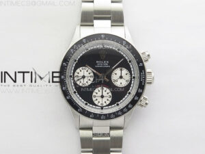 Daytona 6263 SS JKF Best Edition Black Dial Style02 Black Tachymeter Bezel on SS Bracelet Venus 75