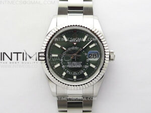 Sky-Dweller 326937 904L SS Noob 1:1 Best Edition Green Dial on SS Oyster Bracelet Asian 23J to 9001
