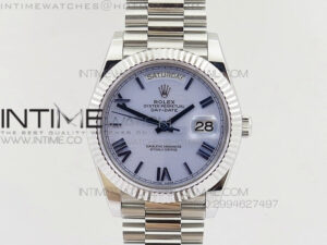 DayDate 40mm BP Best 228206SS Ice Blue Quadrant Mortif dial Roman on SS Bracelet
