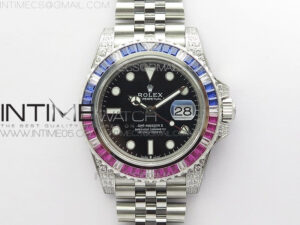 GMT-Master II Red/Blue Diamonds Bezel 904L Steel GMF Best Edition SA3285 CHS V3