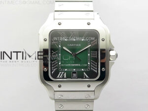 Santos de Cartier 40mm SS 2018 BVF 1:1 Best Edition Green Dial on SS SmartLinks Bracelet MIYOTA 9015(Free Leather Strap)