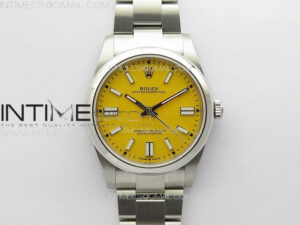Oyster Perpetual 41mm 124300 SS APSF 1:1 Best Edition Yellow Dial on SS Bracelet A2824