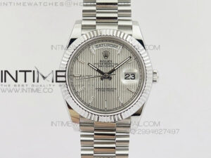 DayDate 40mm BP Best 228206SS Sliver Stick Dial on SS Bracelet