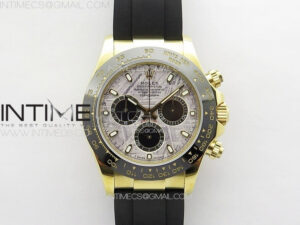 Daytona 116518LN YG APSF Best Edition Meteorite Dial Sticks Markers On Rubber Strap Slim A7750