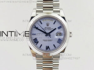 DayDate 40mm BP Best 228206SS Ice Blue Quadrant Mortif dial Roman (Smooth Bezel) on SS Bracelet
