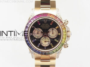 Daytona Color Diamond RG BP Best Edition Black dial On RG Bracelet A4130