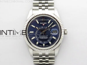 Sky-Dweller 326934 904L SS Noob 1:1 Best Edition Blue Dial on SS Jubilee Bracelet Asian 23J to 9001