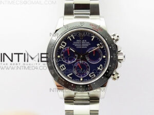 Daytona 116519LN JH Best Blue Dial Numeral Makers Ceramic Bezel on SS Bracelet A4130