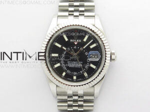 Sky-Dweller 326934 904L SS Noob 1:1 Best Edition Black Dial on SS Jubilee Bracelet Asian 23J to 9001