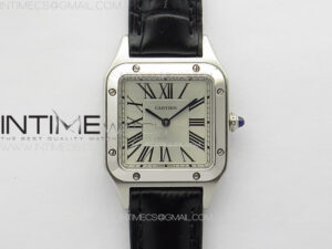 Santos Dumont 27.5mm IWSF Best Edition Silver Dial on Black Leather Strap Quartz