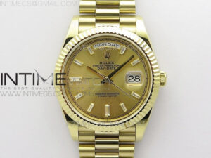 Day-Date 40mm 228239 BP New Dial Version 904 YG T Crystal Markers YG Dial on YG President Bracelet A2836