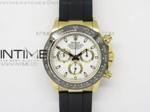 Daytona YG BP Version White Dial Sticks Markers On Rubber Strap A7750@6