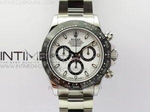 Daytona 116519LN JH Best White Dial Sticks Makers Ceramic Bezel on SS Bracelet A4130