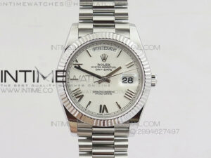 DayDate 40mm BP Best 228206SS White Quadrant Mortif dial on SS Bracelet