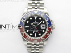 GMT-Master II 126710 Red/Blue Ceramic Bezel 904L SS GMF 1:1 Best Edition Black Dial on 904L Jubilee Bracelet VR3285 V5