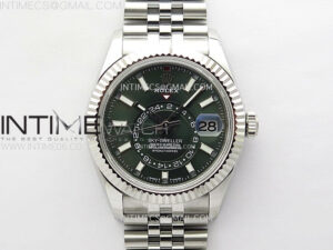 Sky-Dweller 326934 904L SS Noob 1:1 Best Edition Green Dial on SS Jubilee Bracelet Asian 23J to 9001