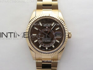 Sky-Dweller 326934 904L RG Noob 1:1 Best Edition Brown Dial on SS Jubilee Bracelet Asian 23J to 9001