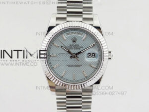 DayDate 40mm BP Best 228206SS Ice Blue Stick Dial on SS Bracelet