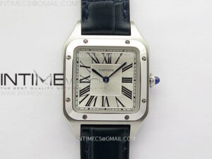 Santos Dumont 38mm SS F1F Best Edition Silver Dial on Blue Leather Strap Quartz