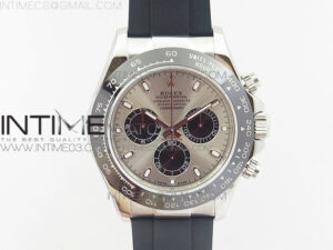 Daytona 116519 LN 904L V2 ARF 1:1 Best Edition Silver Gray Dial on Rubber Strap A4130 Super Clone