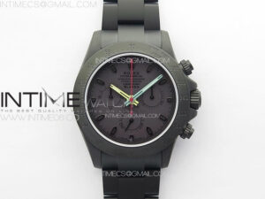 Daytona Blaken DLC APSF Best Edition Black Dial Red Second hand on SS Bracelet A7750