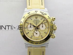 Daytona DIW White Carbon Case YG Bezel Noob Best Edition Gold Dial on Leather Strap SA4130 V2