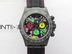 Daytona DIW Carbon Noob 1:1 Best Edition Colorful Dial on Black Nylon Strap SA4130 V2