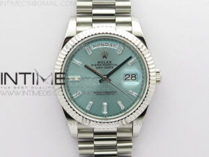 Day-Date 40mm 228239 BP New Dial Version 904 SS Ice Blue Stick Markers Dial on SS President Bracelet A2836