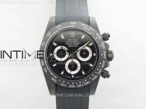 Daytona Black Ceramic 5GF Best Edition Black Dial Black Pusher on Black Rubber Strap A7750