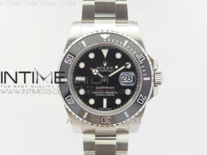 Submariner 116610 LN Black Ceramic 904L GMF 1:1 Best Edition Black Dial (Red words) On SA3135