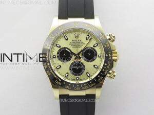 Daytona 116518 BTF 1:1 Best Edition YG/Black Dial on Oysterflex Rubber Strap SA4130 V2