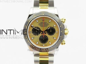 Daytona SS/YG Ceramic Bezel JH Best Edition Gold Dial on SS/YG Bracelet A7750