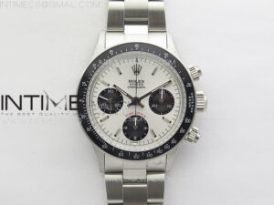 Daytona 6263 SS JKF Best Edition White/Black Dial Black Tachymeter Bezel on SS Bracelet Venus 75