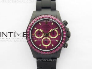 Daytona T Crystals Bezel DLC APSF Best Edition Red Dial On DLC Bracelet A7750