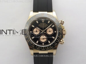 Daytona 116515 BTF 1:1 Best Edition Black/RG Dial on Oysterflex Rubber Strap SA4130 V2
