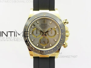 Daytona YG 116518LN JH Best Gray Dial On Rubber Strap A4130 (Free XS rubber strap)