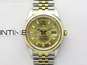 Sky-Dweller 326934 904L SS/YG Noob 1:1 Best Edition Gold Dial on SS/YG Jubilee Bracelet Asian 23J to 9001
