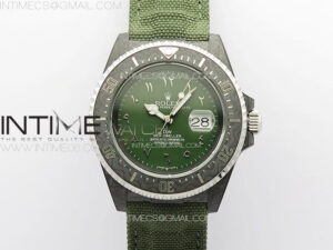 Sea Dweller 43mm Carbon 'IRBIS' DIWF Best Edition Green Dial on Green Nylon Strap A2824