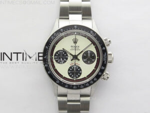 Daytona 6263 SS JKF Best Edition Cream Dial Style02 Black Tachymeter Bezel on SS Bracelet Venus 75