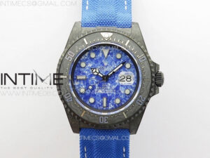 Sea Dweller 43mm Carbon 'IRBIS' DIWF Best Edition Blue Dial on Blue Nylon Strap A2824