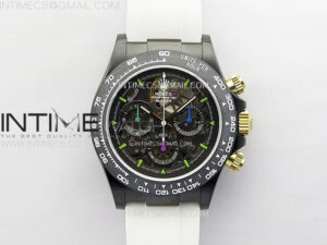 Daytona PVD Ceramic Bezel GETF Best Blacken Skeleton Blue Dial on Blue Rubber Strap SA4130