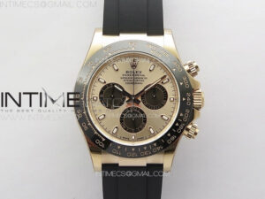 Daytona 116515 BTF 1:1 Best Edition RG Dial Black Subdial on Oysterflex Rubber Strap SA4130 V2