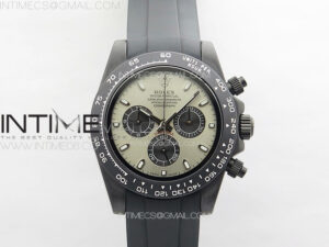 Daytona Black Ceramic 5GF Best Edition Gray Dial Black Pusher on Black Rubber Strap A7750