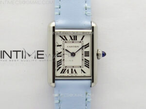 Tank Louis Ladies 22mm SS 8848F 1:1 Best Edition White Dial on Blue Leather Strap Ronda Quartz