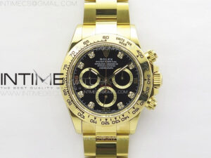 Daytona 116508 YG BTF 1:1 Best Edition 904L SS Case and Bracelet Black Diamonds Dial SA4130