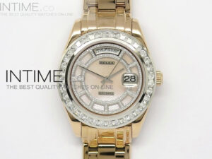 Diam Bez White Diamond/Rose Tier Rose Wavy Dial Asian 2813 28800bph