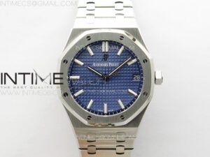 Royal Oak 41mm 15500 SS ZF 1:1 Best Edition Blue Textured Dial on SS Bracelet A4302 Super Clone V3